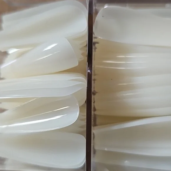 Nail Tips with Storage Box Cream Colored Glue On Coffin Nail Tips - Picture 9 of 9